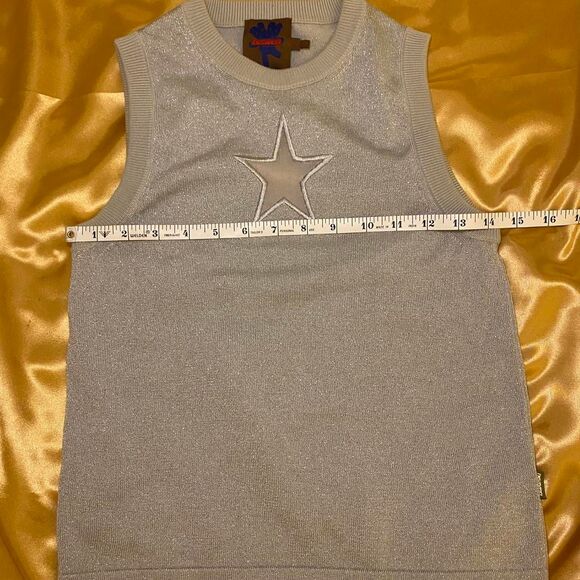 Heaven by Marc Jacobs Women's Silver Glitter Knit Tank Top - Picture 6 of 7